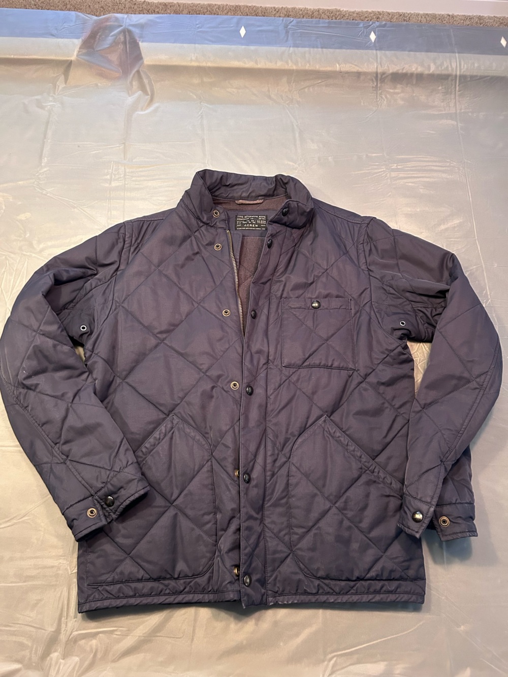 J. Crew Quilted Lightweight Jacket in Dark Navy